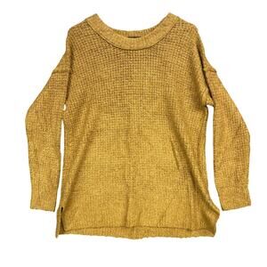Olive & Oak Women Sweater Golden Long Sleeve Round Neck Soft Cozy Stretch M